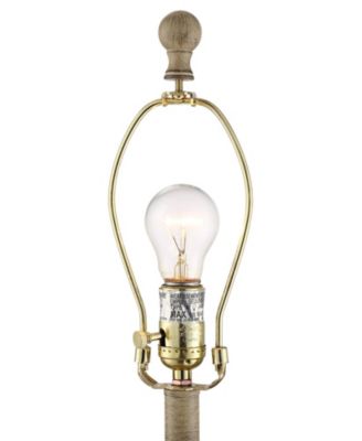 Serena Country Cottage Table Lamps 27 1/2" Tall Set of 2 Beige Gray Oatmeal Fabric Drum Shade for Bedroom Living Room Bedside Nightstand