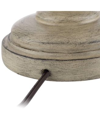 Serena Country Cottage Table Lamps 27 1/2" Tall Set of 2 Beige Gray Oatmeal Fabric Drum Shade for Bedroom Living Room Bedside Nightstand