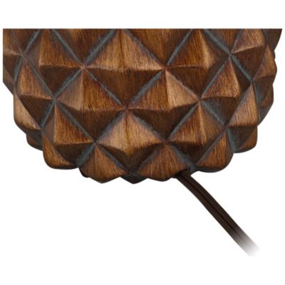 Paget Tropical Accent Table Lamp 23 3/4" High Pineapple Brown Oatmeal Fabric Tapered Drum Shade for Bedroom Living Room Bedside Office