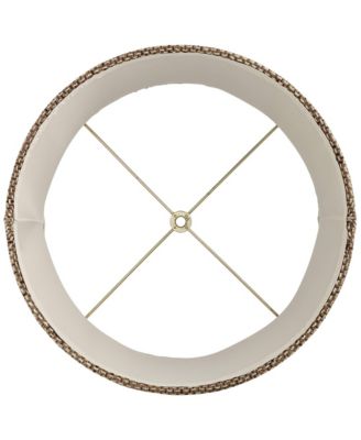 Dortmund Charcoal Medium Drum Lamp Shade 13" Top x 14" Bottom x 10" High (Spider) Replacement with Harp and Finial