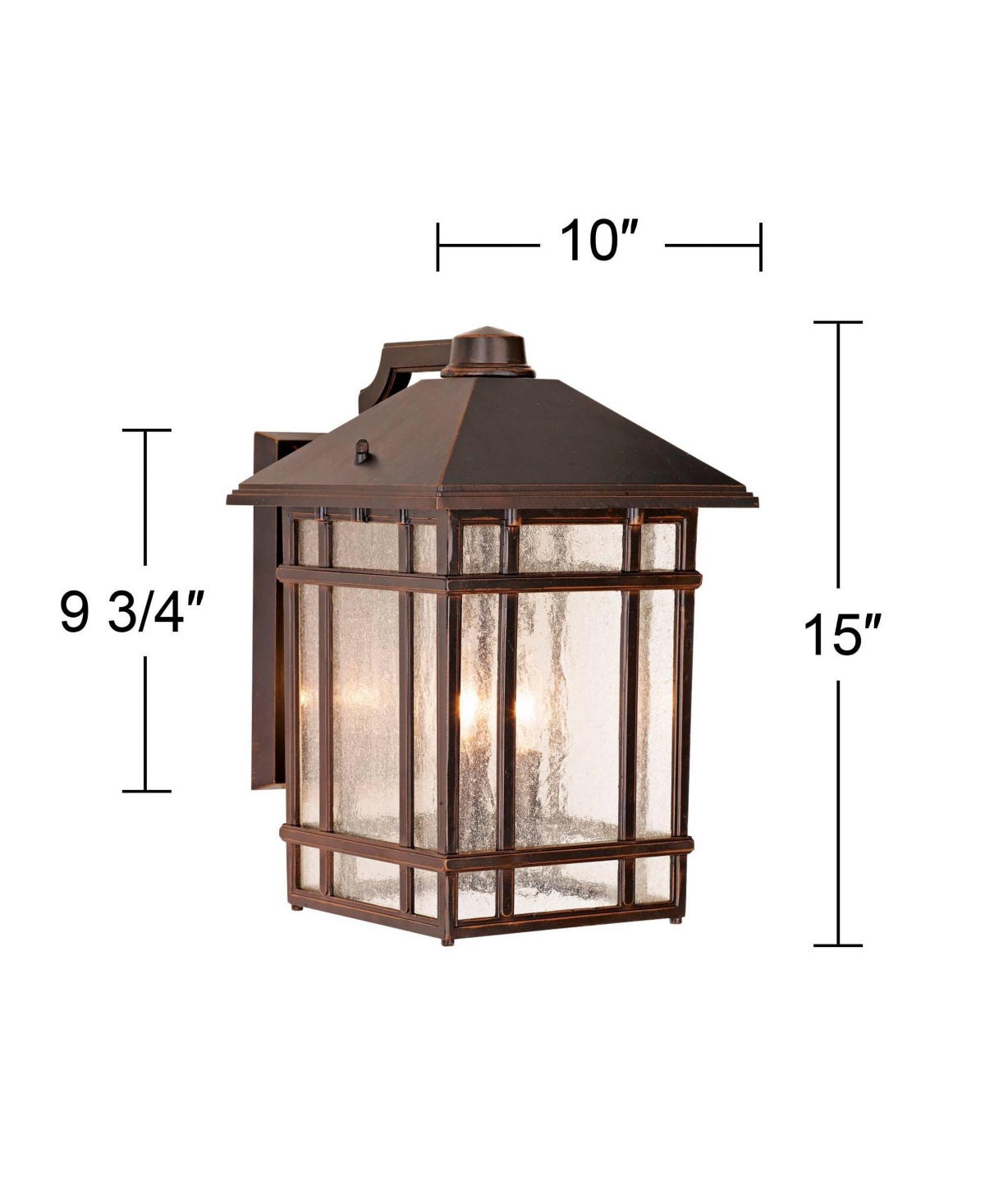 Sierra Craftsman Art Deco Outdoor Wall Light Fixture Rubbed BronzeSteel 15