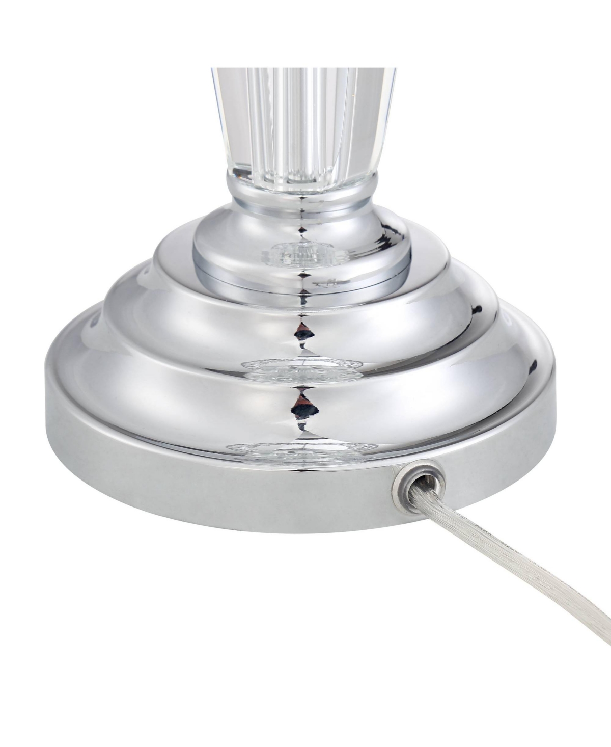 Tori Glam Luxury Style Small Accent Table Lamp High Chrome Silver Metal Stacked Clear Crystal Base Drum Shade Decor for Bedroom House Bedside Nigh