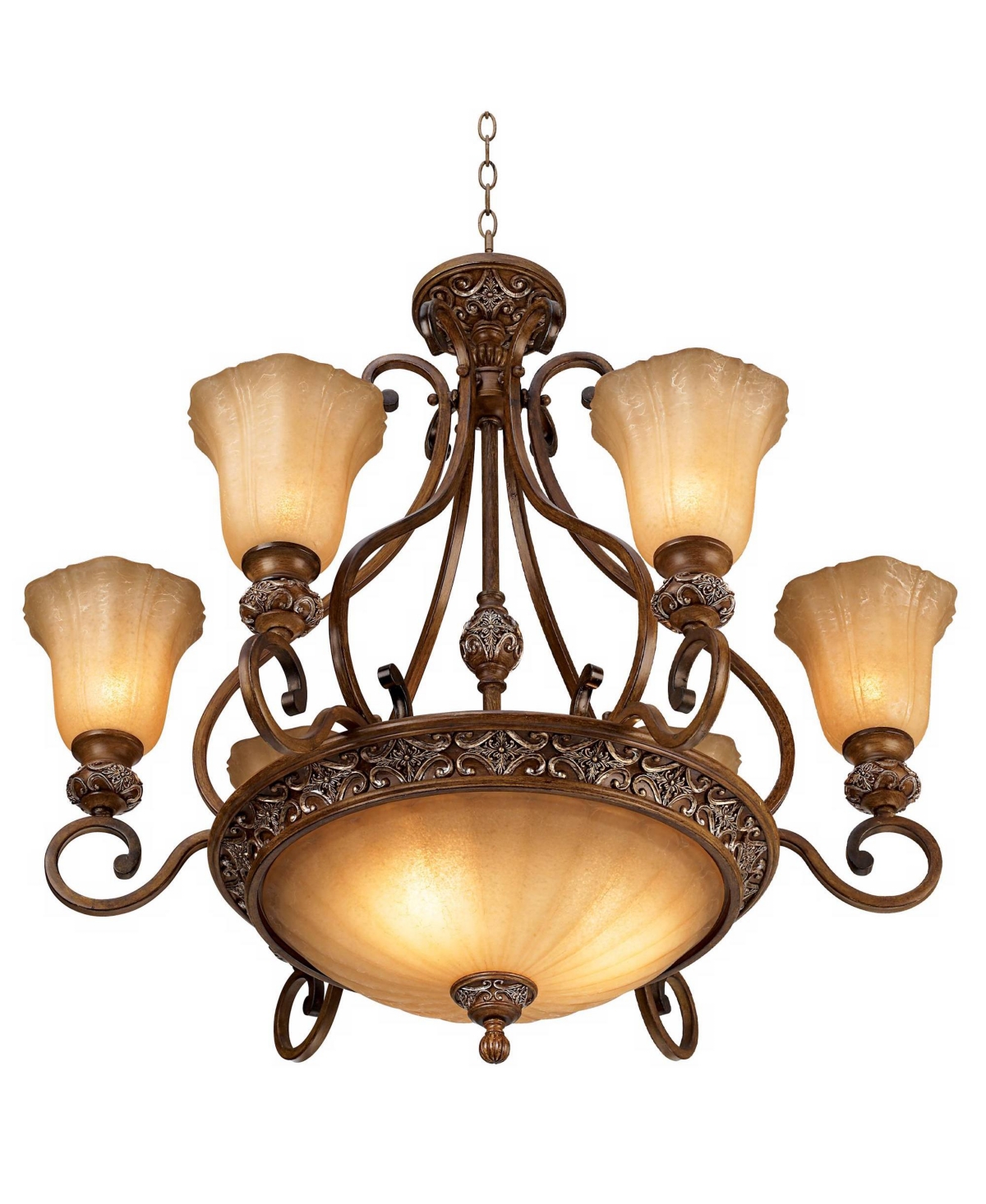 Kathy Ireland Sterling Estate Golden Bronze Chandelier 34 1/2