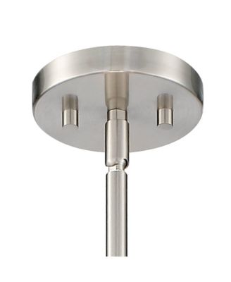 Adriana Brushed Nickel Finish Pendant Light 24" Wide Modern Glass Off White Linen Drum Shade 4-Light Fixture for Dining Room House Bedroom Kitchen Island Hallway High Ceilings - Possini Euro Design
