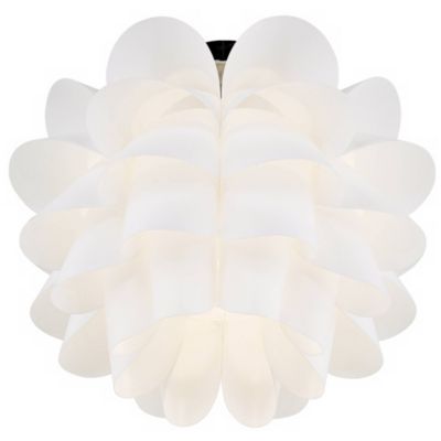Modern Ceiling Light Semi Flush Mount Fixture 15 3/4" Wide White Flower for Bedroom Kitchen Living Room Hallway Bathroom House