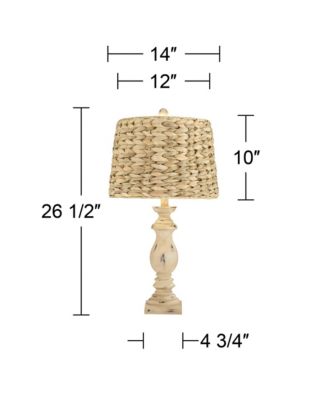Carlisle Modern Coastal Table Lamps 26 1/2" High Set of 2 Beige Sea Grass Tapered Drum Shade for Bedroom Living Room Bedside Nightstand