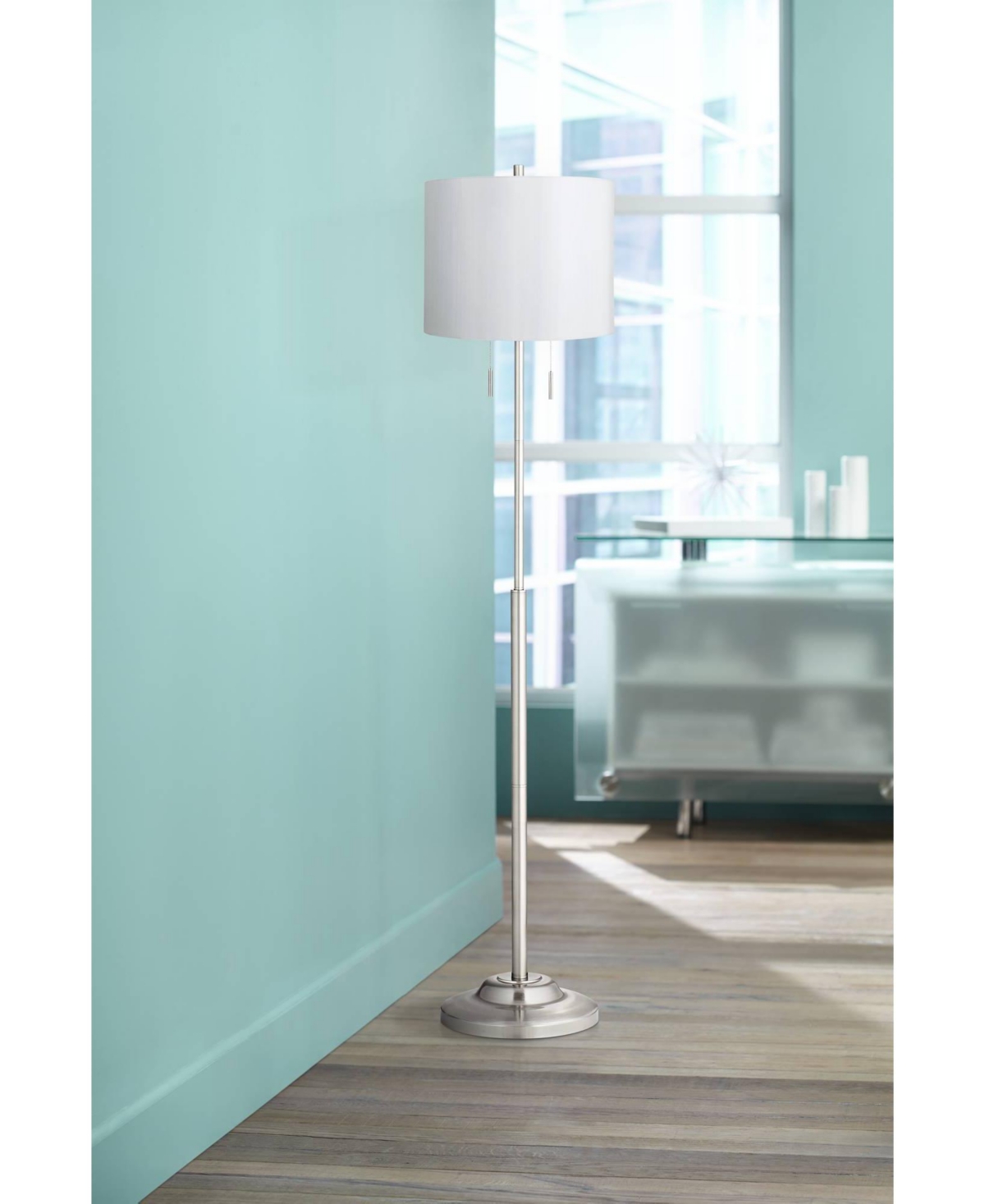 Hardback Medium Drum Lamp Shade Top x Bottom x High (Spider) Replacement with Harp and Finial - Springcrest - White