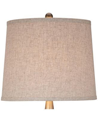 St. Claire Modern Mid Century Table Lamp 30 3/4" Tall Wood Open Vase Taupe Drum Shade for Bedroom Living Room Bedside Nightstand Office