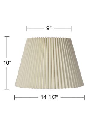 Ivory Linen Knife Pleat Medium Lamp Shade 9" Top x 14.5" Bottom x 10" High (Spider) Replacement with Harp and Finial