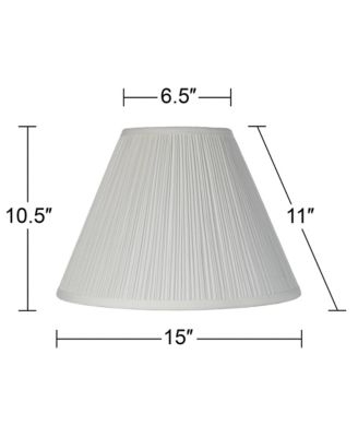 6 1/2" Top x 15" Bottom x 10 1/2" High x 11" Slant Lamp Shade Replacement Medium White Pleated Spider Harp Finial