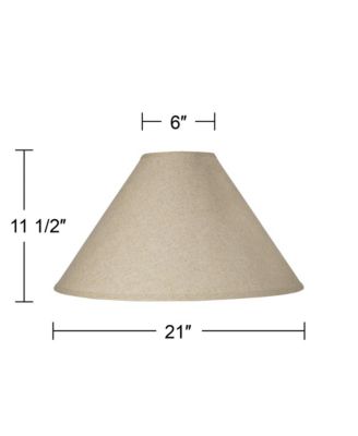 Empire Lamp Shade Fine Burlap Large 6" Top x 21" Bottom x 13.5" High Spider Fitting with Replacement Harp and Finial