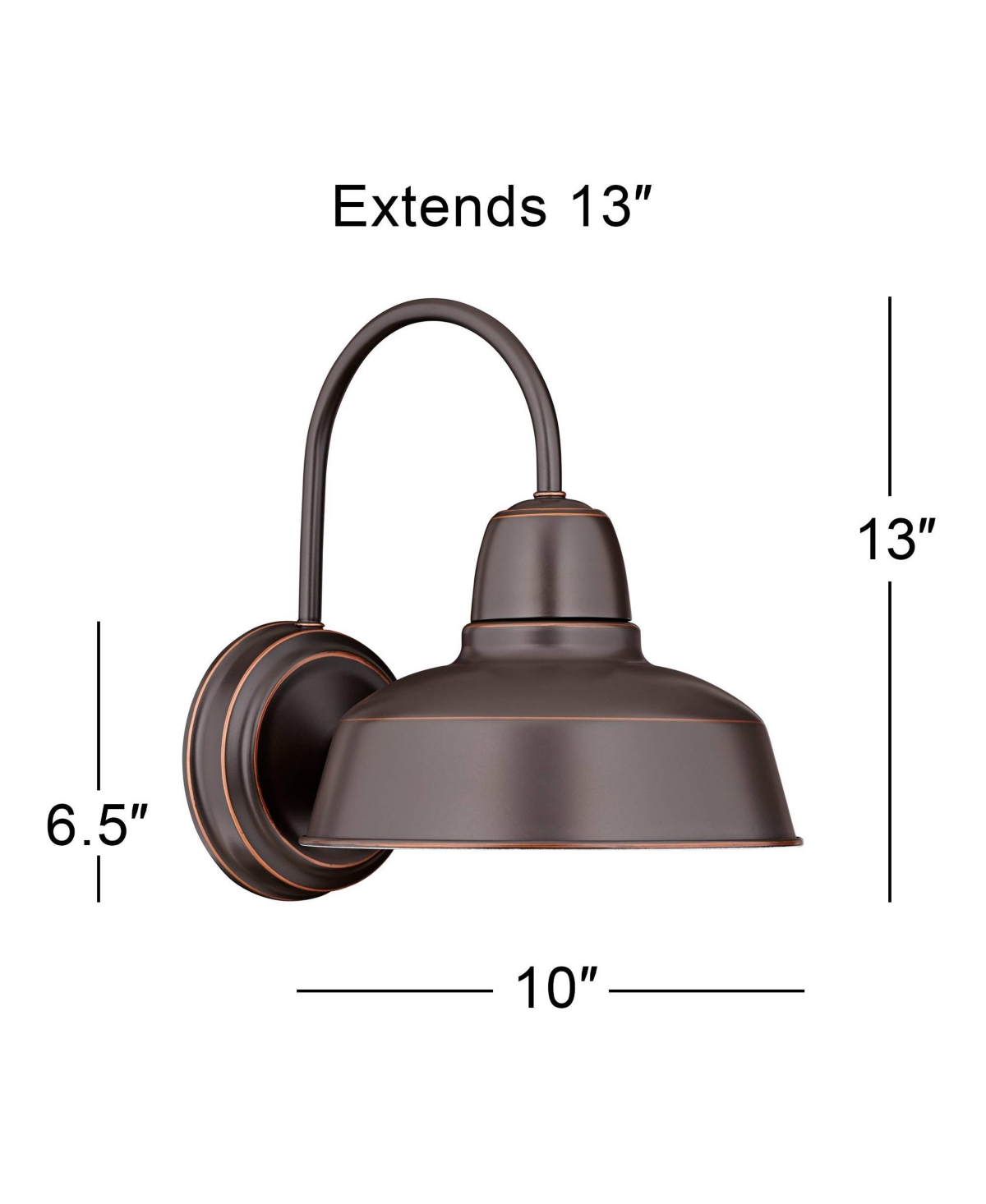 Urban Barn Rustic Farmhouse Outdoor Wall Light Fixture Oil Rubbed Bronze Steel Gooseneck Arm for Exterior House Porch Patio Outside Deck Garage Ya