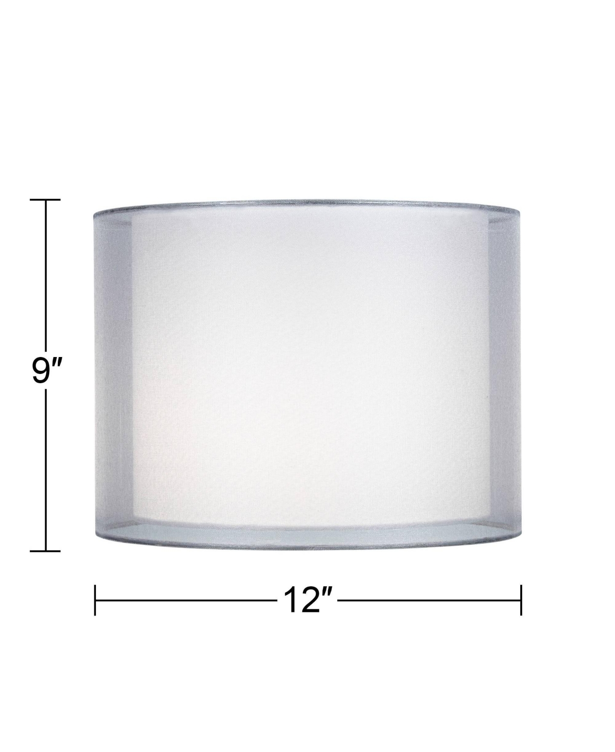 Silver andDouble Sheer Small Drum Lamp Shade 12