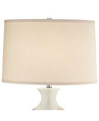 Marci Modern Table Lamp 32" Tall Ceramic Ivory Drip Glaze Off White Oval Shade for Bedroom Living Room Bedside Nightstand Office