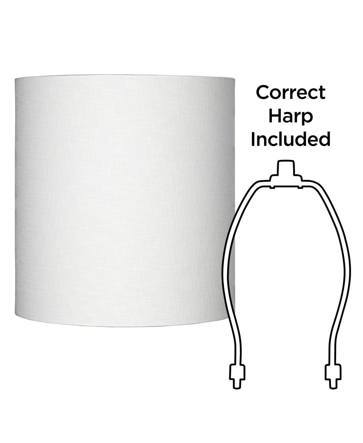 Tall Linen Medium Drum Lamp Shade Top x Bottom x High (Spider) Fully Assembled Replacement with Harp and Finial for Table Lamps - Sp