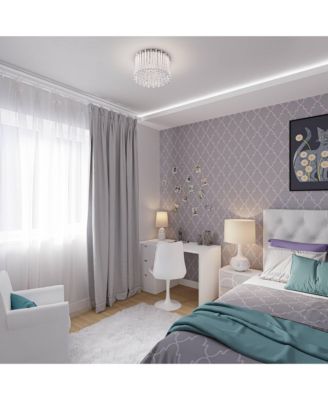 Natalia Modern Country Cottage Table Lamp 27" Tall White Ceramic Glaze Textured Floral Bloom Drum Shade for Bedroom Living Room House Home Bedside Nightstand Office Family - Possini Euro Design