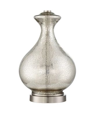 Albert Modern Table Lamp 24 3/4" High Mercury Glass Gourd Oatmeal Drum Shade for Bedroom Living Room Bedside Nightstand Office Kids House