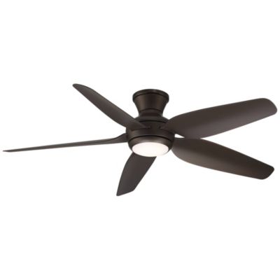 52" Modern Industrial Hugger Indoor Outdoor Ceiling Fan with LED Light