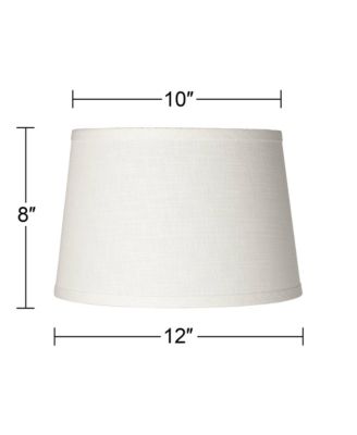 Set of 2 White Small Hardback Drum Lamp Shades 10" Top x 12" Bottom x 8" High (Spider) Replacement with Harp and Finial