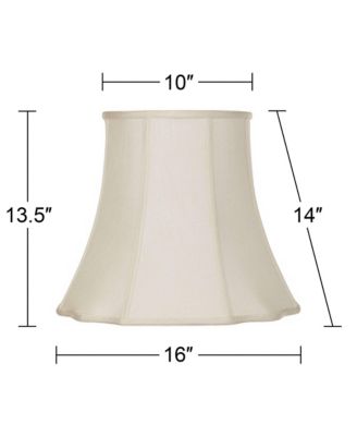 Imperial Shade Set of 2 Creme Medium Cut Corner Lamp Shades 10" Top x 16" Bottom x 14" High (Spider) Replacement with Harp and Finial