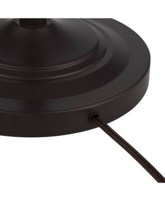 Carter Traditional 3 Piece Floor Table Lamp Set Bronze Metal Oatmeal Drum Shade for Bedroom Living Room Bedside Nightstand Office House