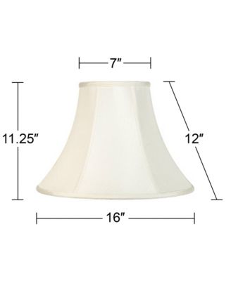 Creme Medium Bell Lamp Shade 7" Top x 16" Bottom x 12" Slant x 11.25" High (Spider) Replacement with Harp and Finial - Imperial Shade
