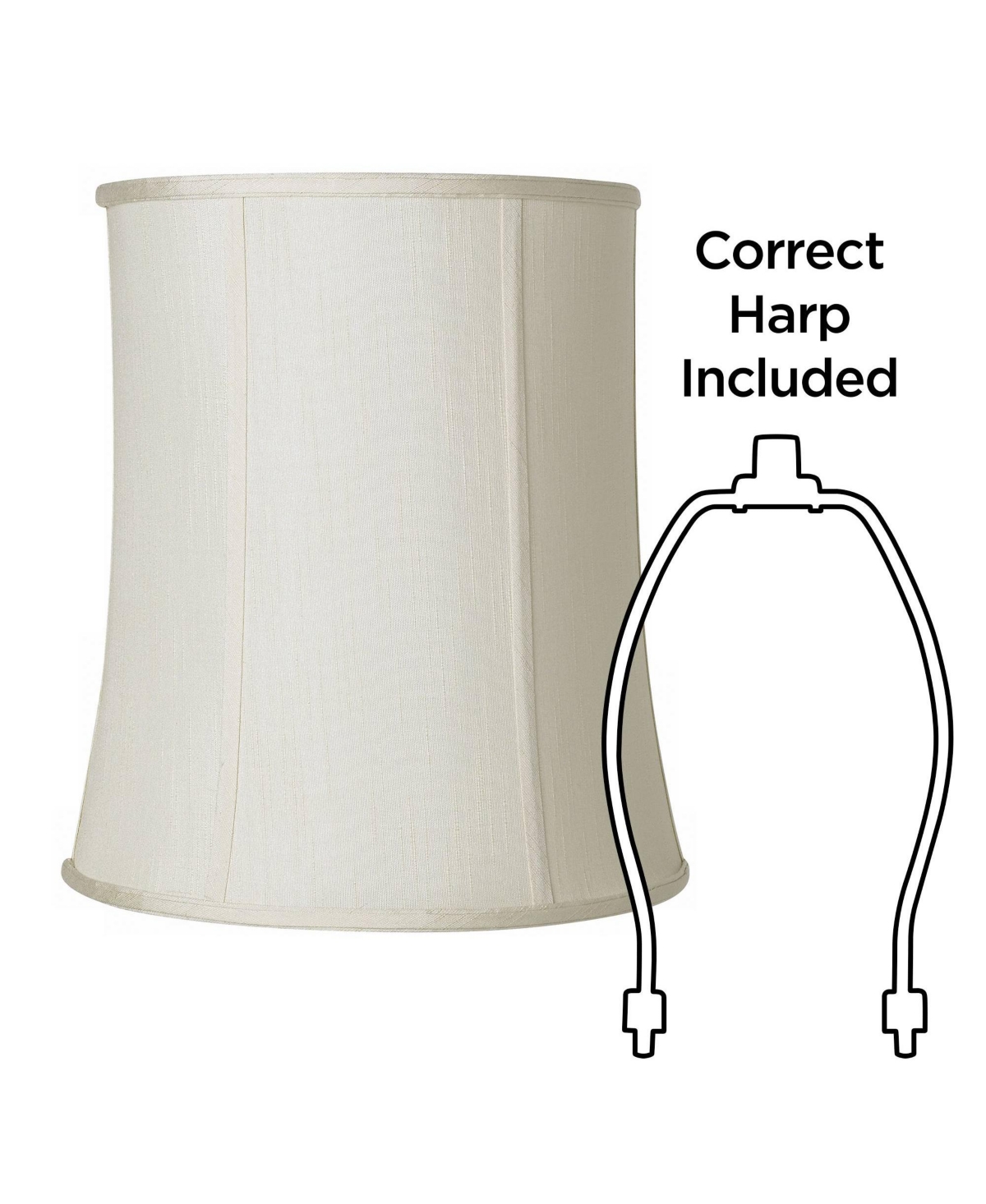 Creme Medium Deep Drum Lamp Shade Top x Bottom x High (Spider) Replacement with Harp and Finial - Imperial Shade
