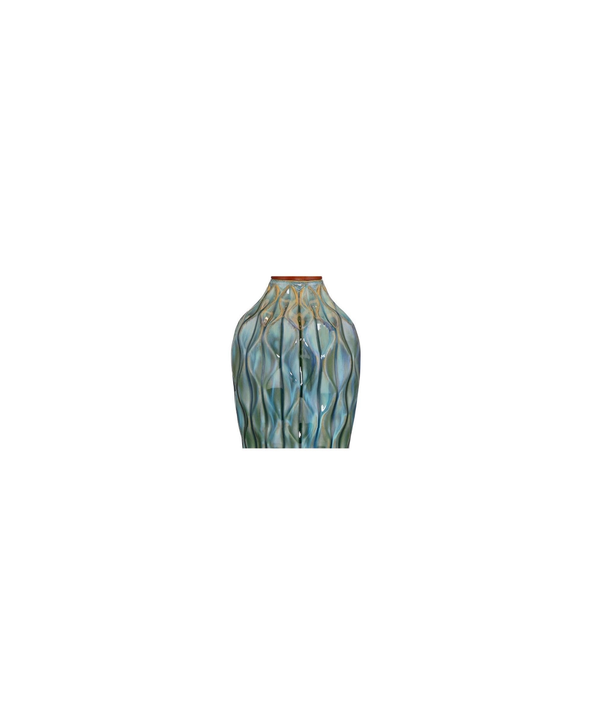 Rocco Mid Century Modern Table Lamp Tall CeramicTeal Glaze Wood Handmade Linen Drum Shade Decor for Living Room Bedroom House Bedside Home E