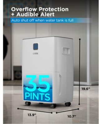 35 Pint Dehumidifier with Adjustable Humidistat, Portable, Home & Kitchen, Basement Use, 3000 Sq. Ft.