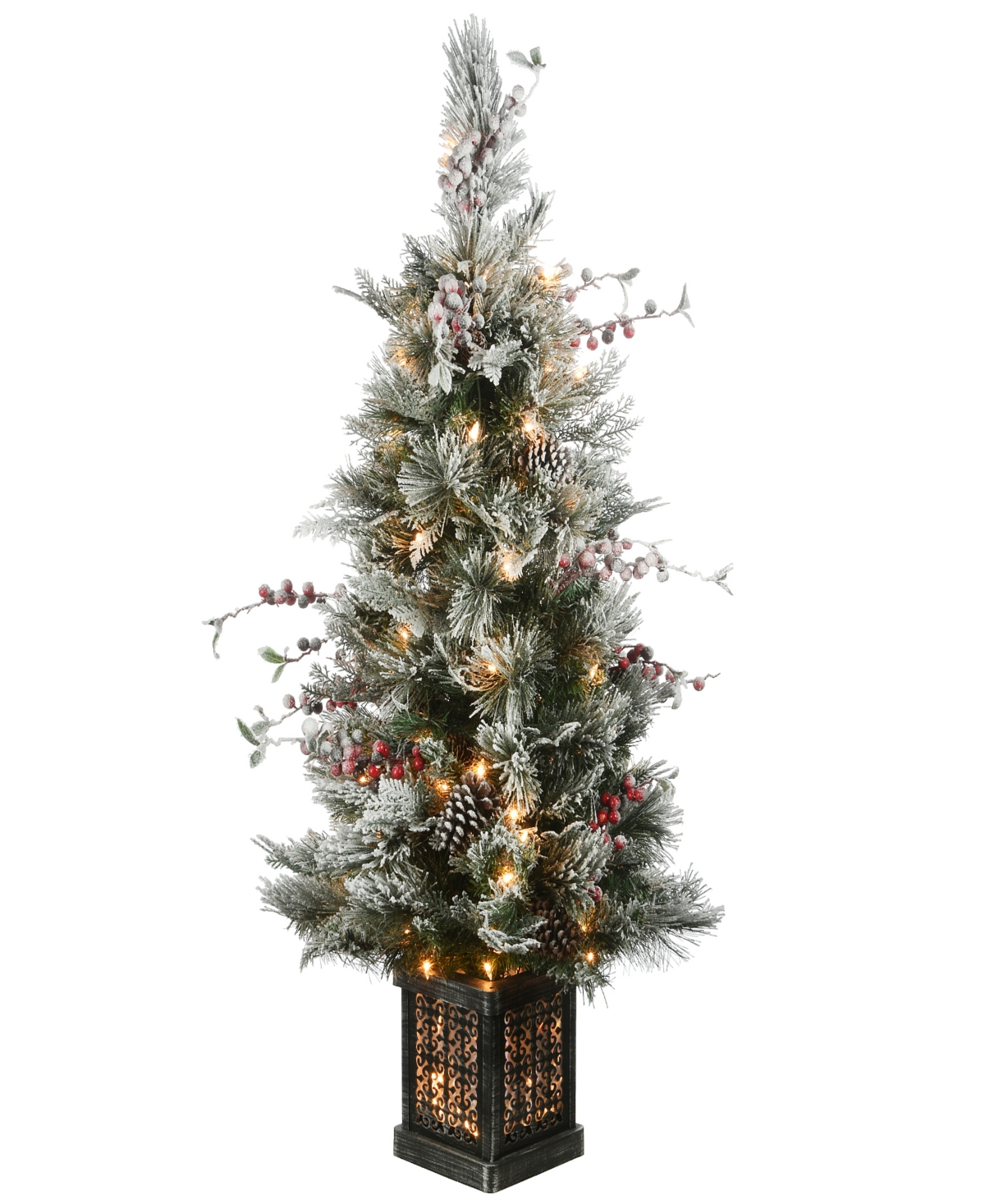 National Tree Company Snowy Bedford Pine Entrance Tree 4 ft.