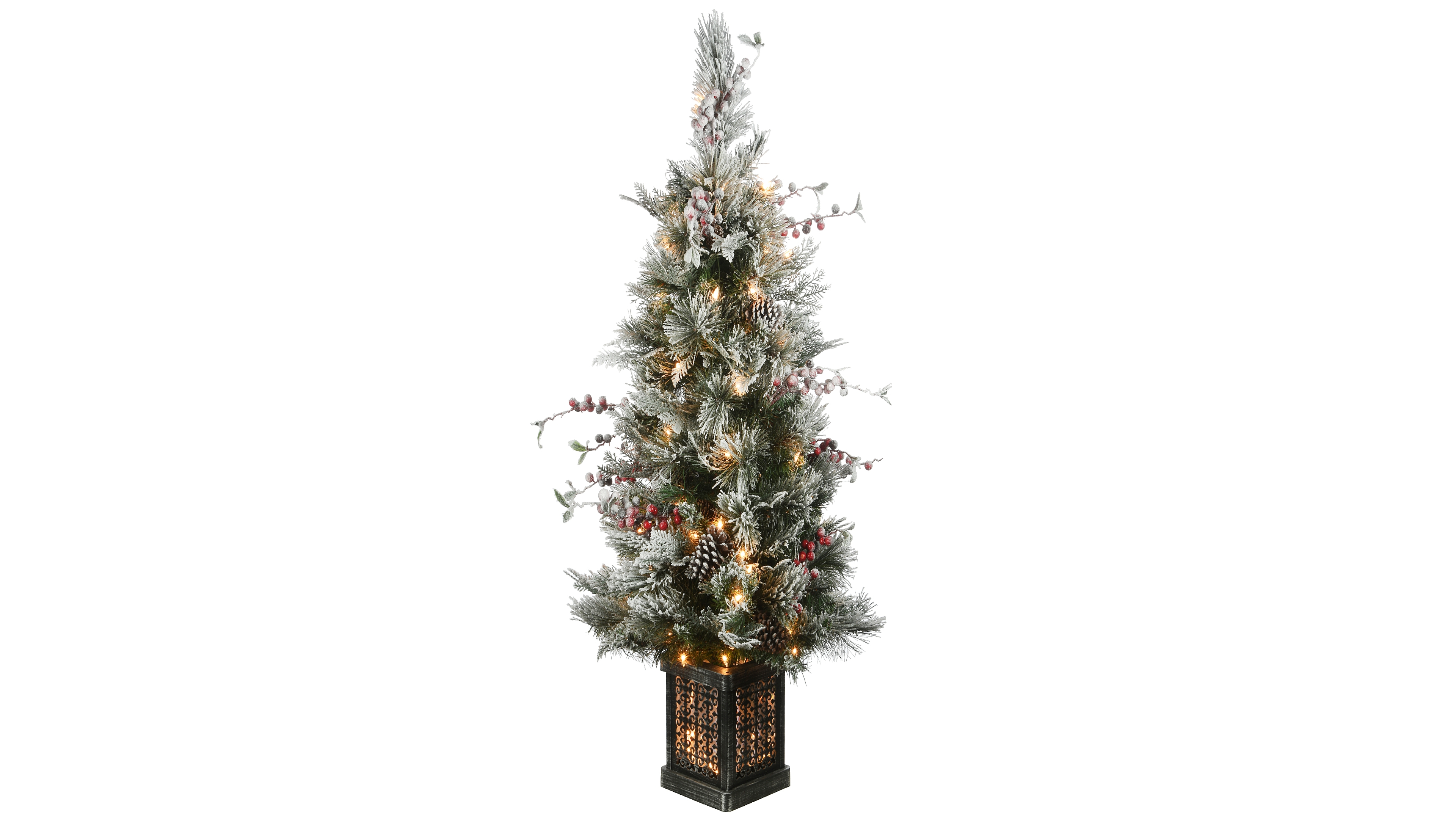 National Tree Company Snowy Bedford Pine Entrance Tree 4 ft.