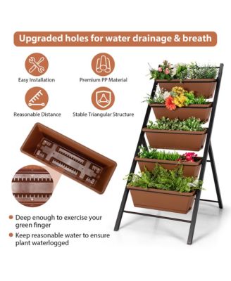 5-tier Vertical Garden Planter Box Elevated Raised Bed