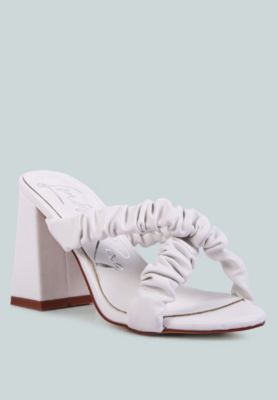 Women's Page 3 Scrunchie Strap Block Sandals