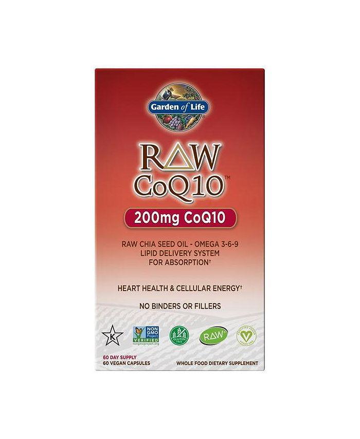 Garden of Life RAW CoQ10, 200 mg, 60 vcaps - 60 Count 2 boxes