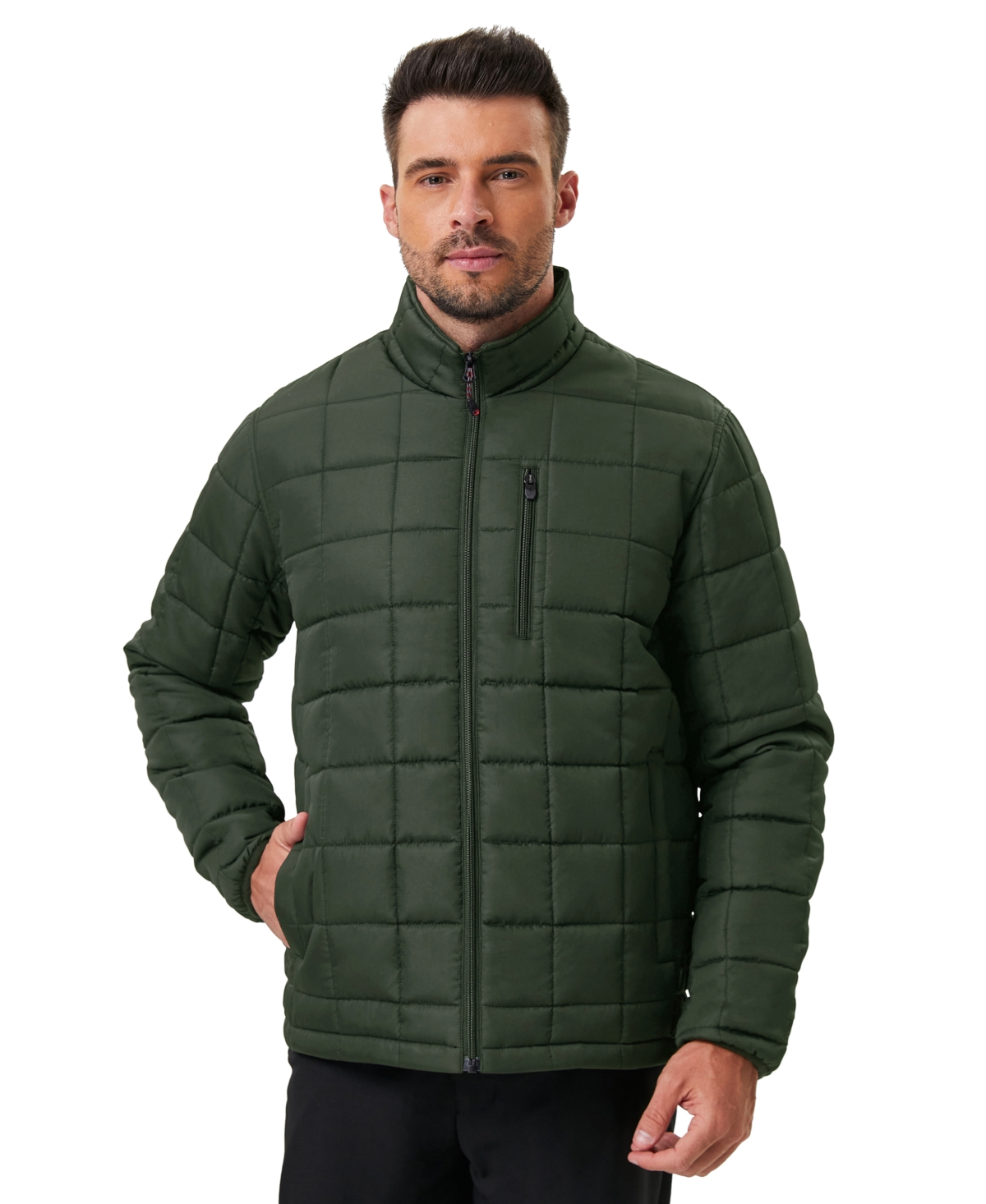 Men's Quilted Box Jacket - Dark Forest