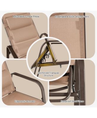 3 Pieces Stackable Patio Bistro Conversation Set with Adjustable Backrest