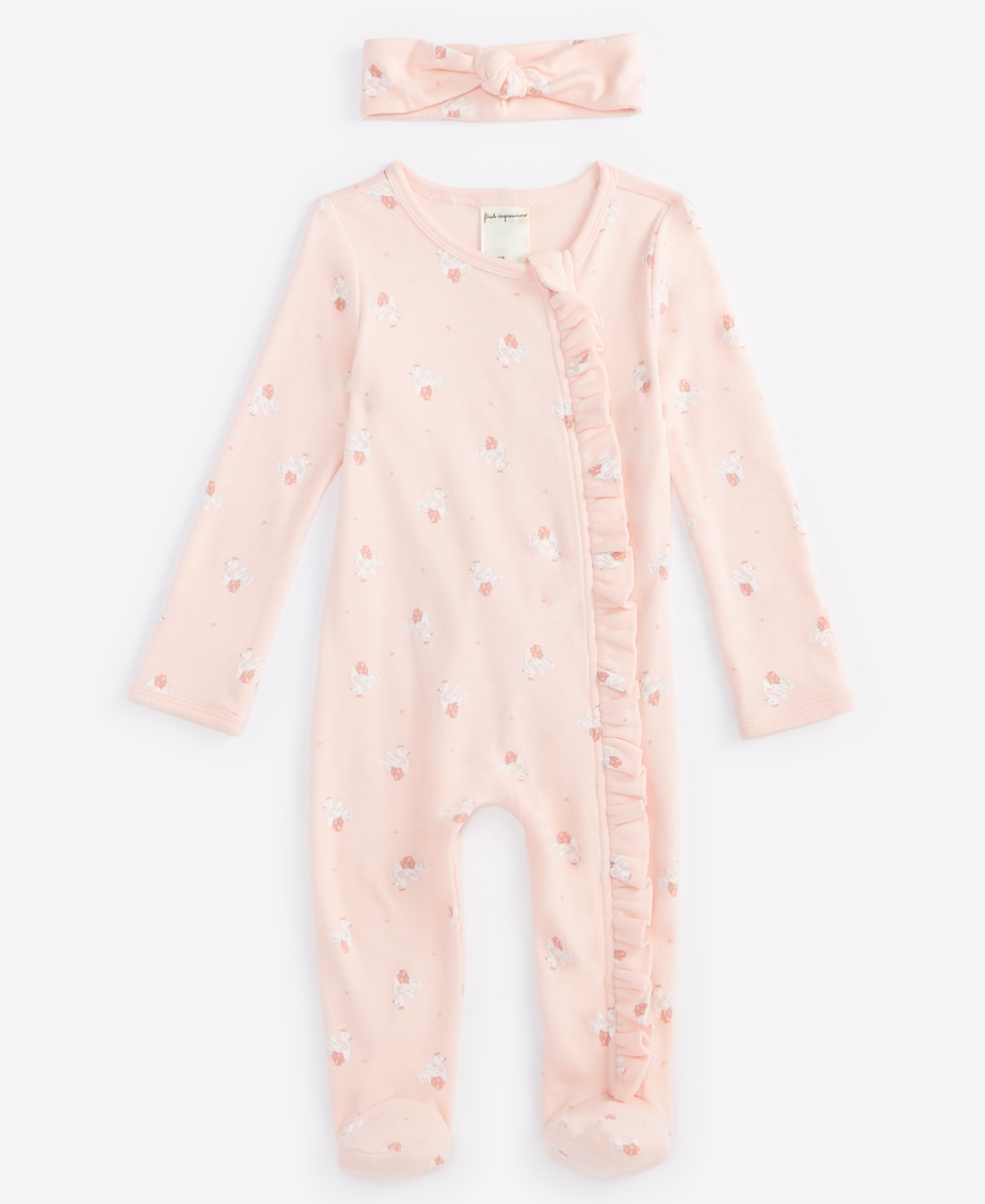 First Impressions Baby Girls Tiny Dancer Cotton Footed Coverall & Headband, 2 Piece Set, Created for Macy's