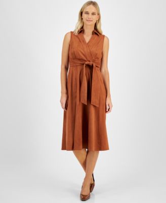 Tahari ASL - Women's Faux-Suede Dress
