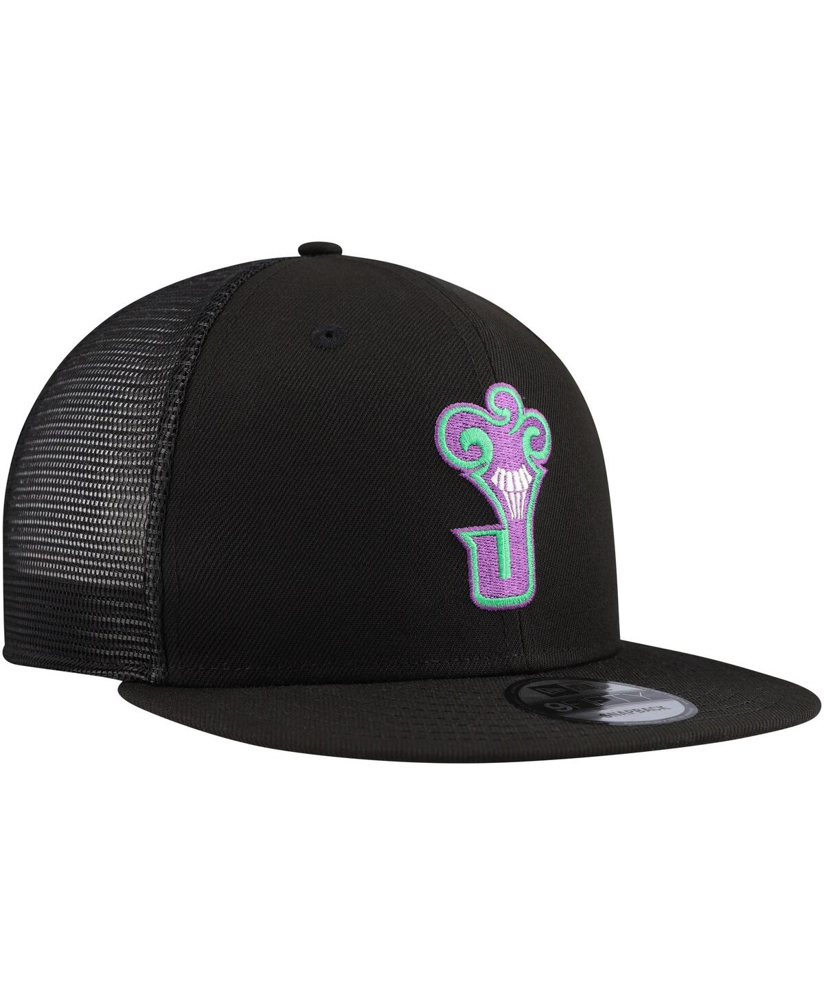 New Era Men's Black Batman 9fifty Snapback Trucker Hat In Black