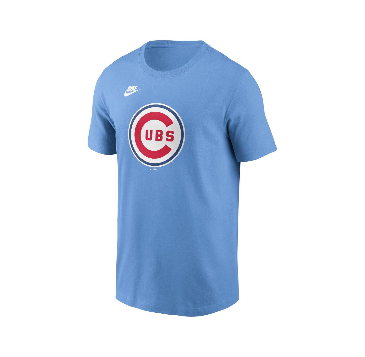 Men's Light Blue Chicago Cubs Cooperstown Collection Team Logo T-Shirt