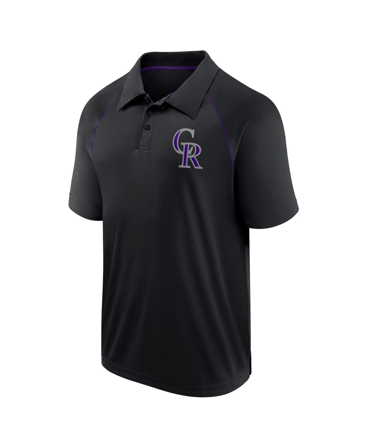 Fanatics Men'sColorado Rockies Strong Alone Raglan Polo - Black