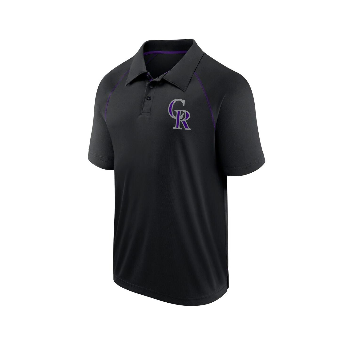 Men's Black Colorado Rockies Strong Alone Raglan Polo