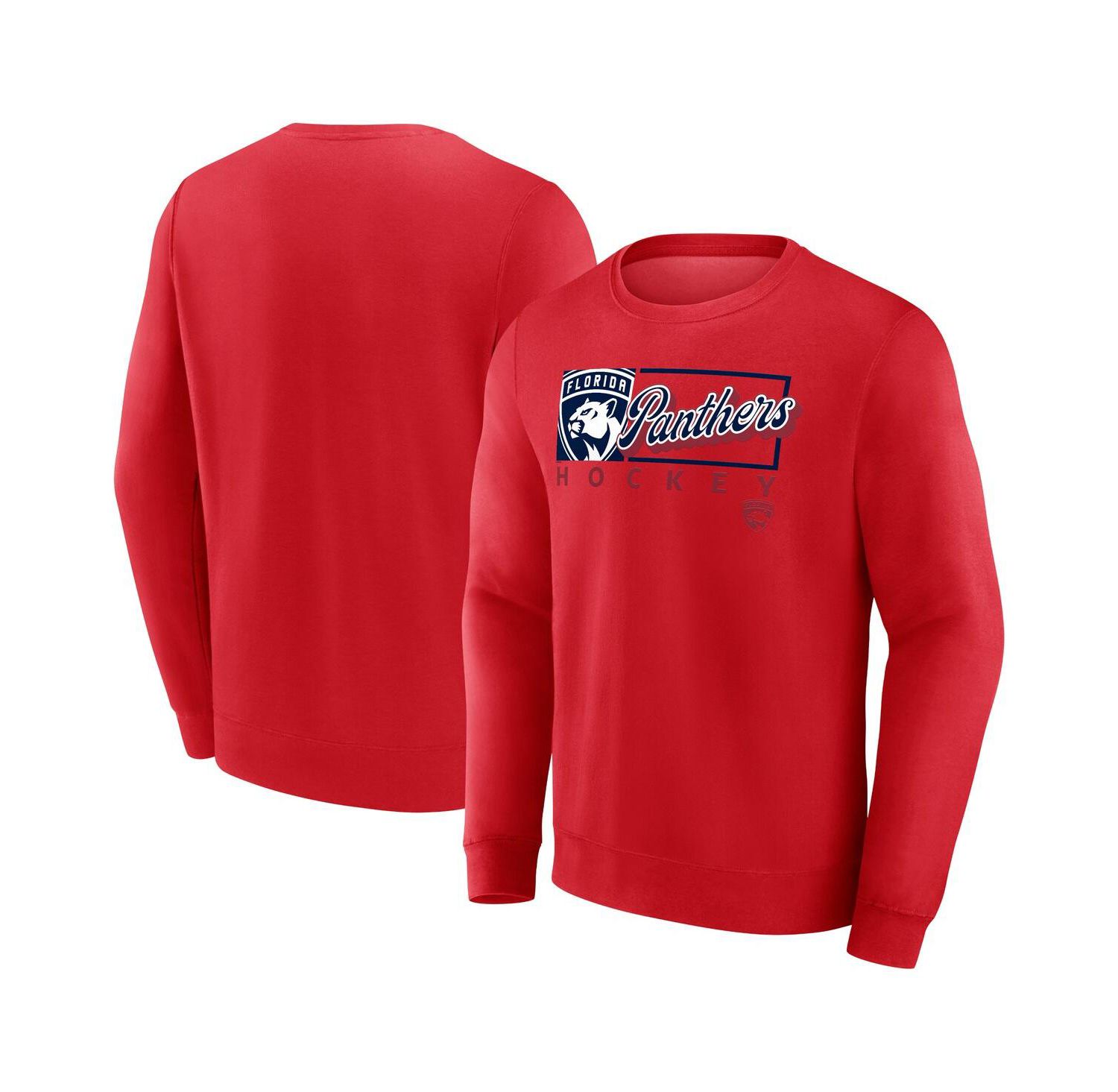 Men's Red Florida Panthers Focus Fleece Pullover Sweatshirt