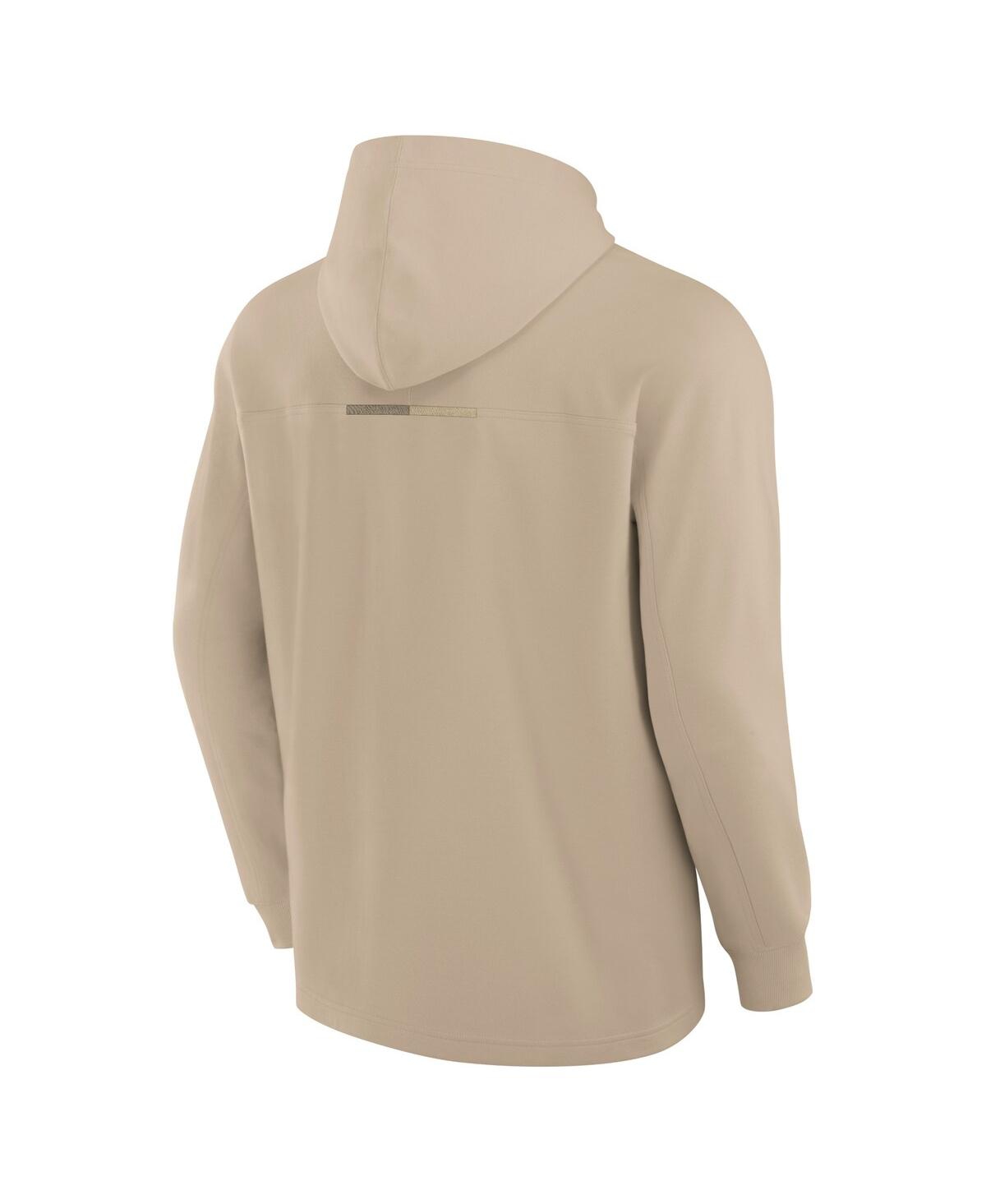 Fanatics Signature Men's Khaki New York Mets Elements Lightweight Fleece Hoodie In Khaki