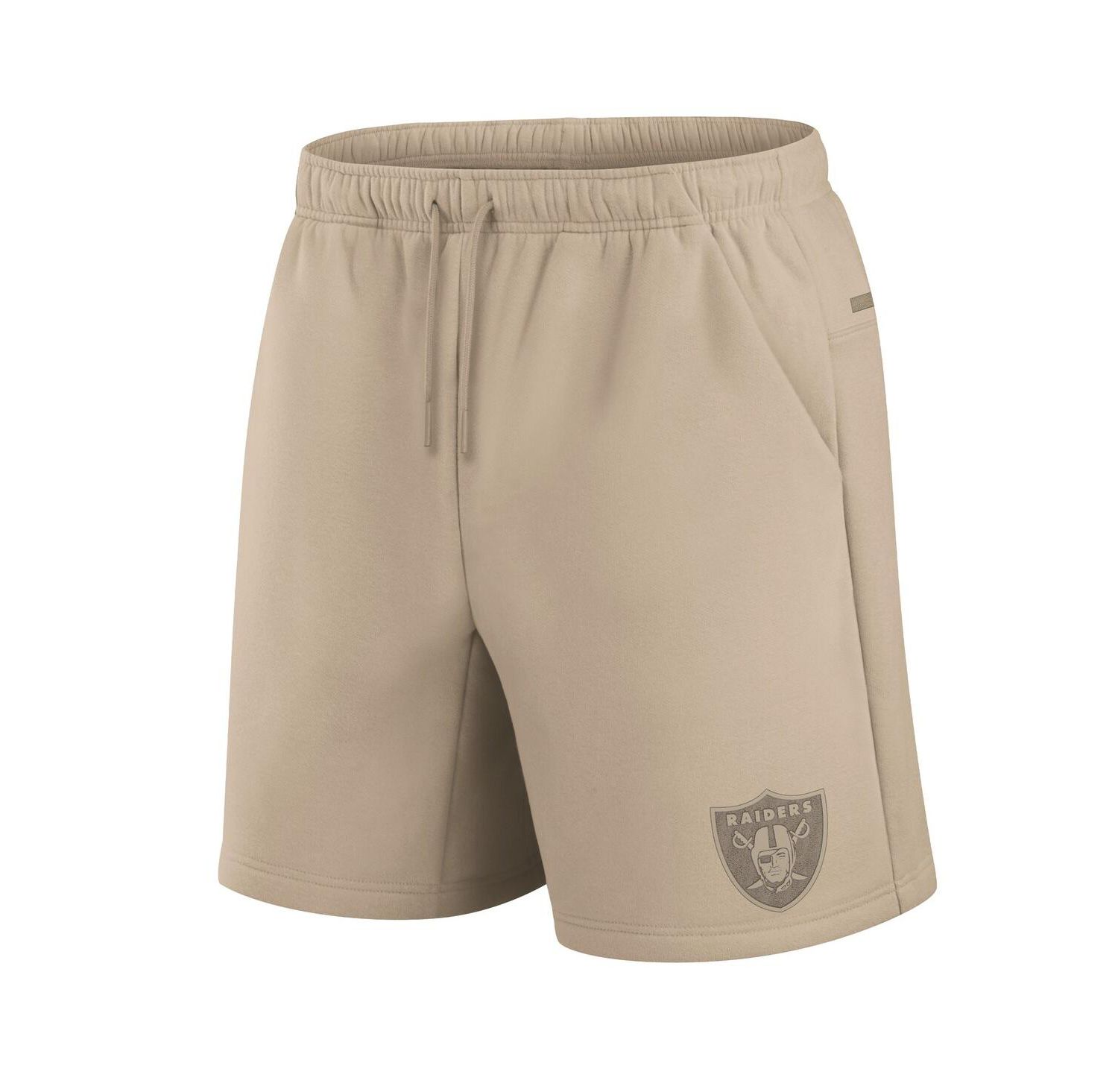 Men's and Women's Khaki Las Vegas Raiders Elements Super Soft Fleece Shorts