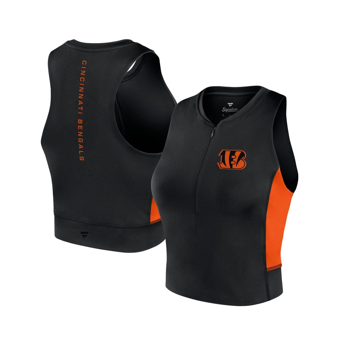 Женский топ Fanatics Signature Black Cincinnati Bengals Studio Fitted Gym — фото 1