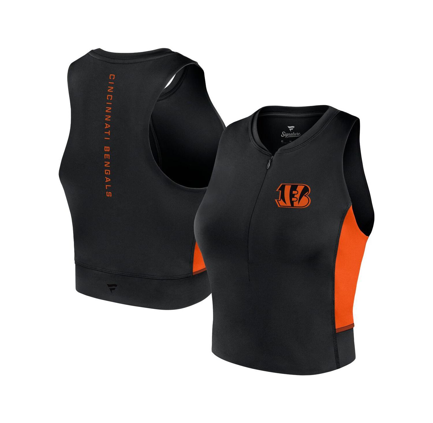 Women's Black Cincinnati Bengals Studio Fitted Gym Tank Top