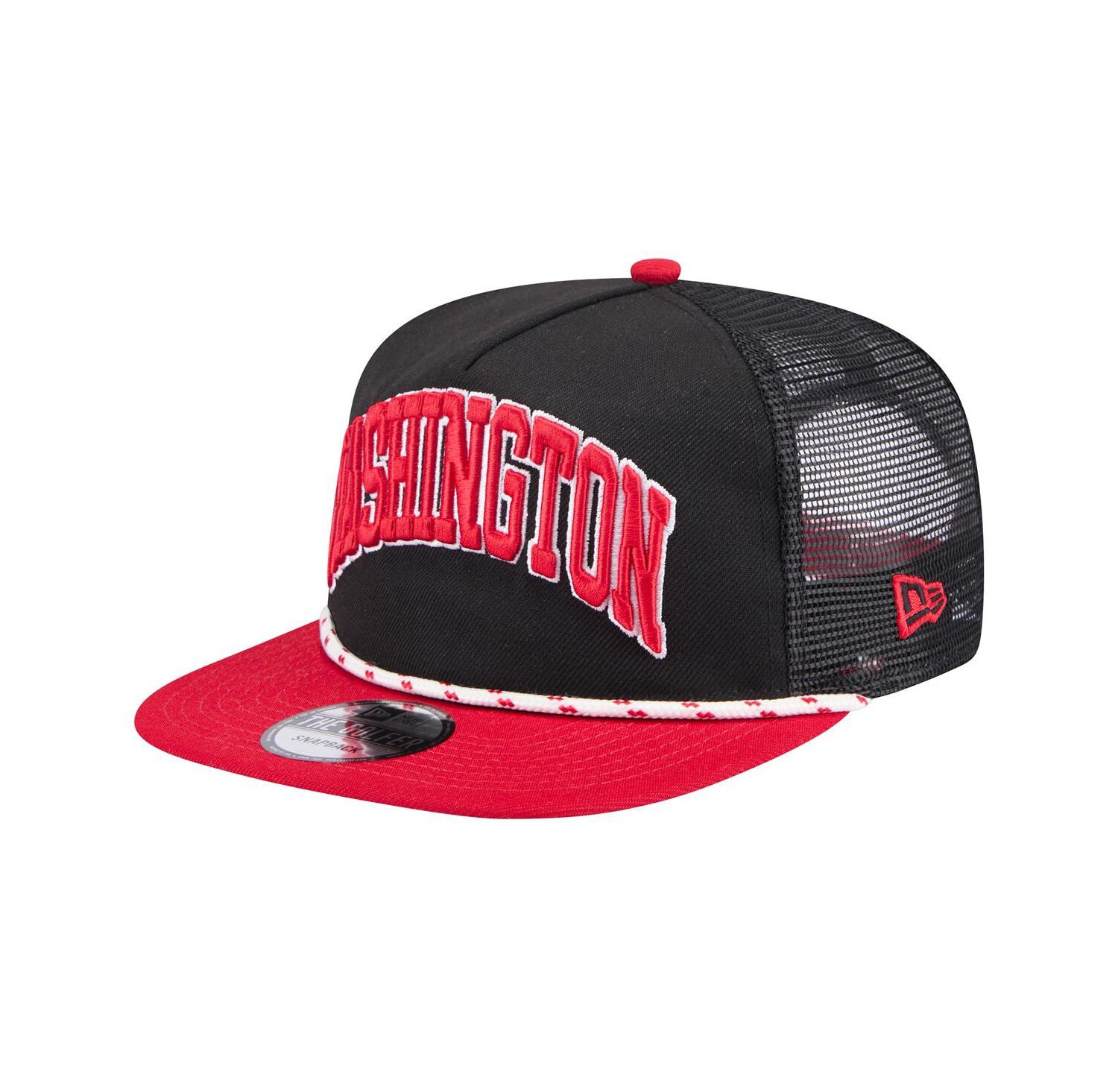 Men's Black Washington Nationals Throwback Meshback Golfer Hat