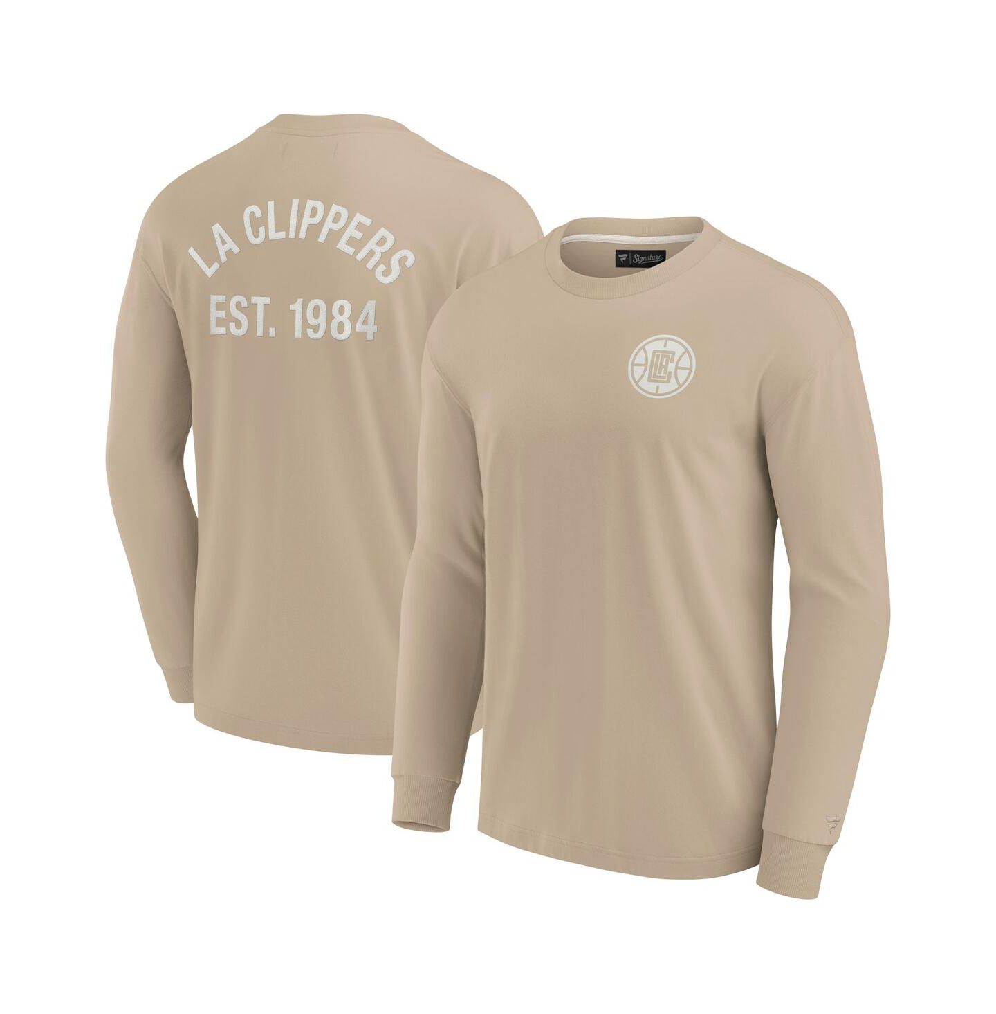Футболка Fanatics Signature Khaki LA Clippers Elements Super Soft Long Sleeve — фото 1