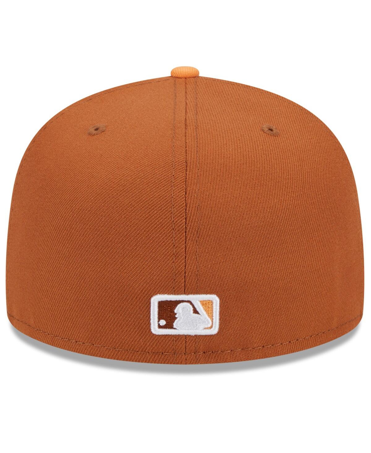New Era Men'sOrange Atlanta Braves Spring Color Basic Two-Tone 59FIFTY Fitted Hat - Brown, Orange